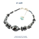 bracelet blue stone larimar hematite