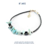 bracelet blue stone larimar hematite