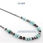 collier necklace blue stone larimar hematite