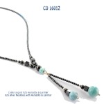 collier necklace blue stone larimar hematite