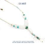 collier necklace larimar rock crystal cristal de roche lapis-lazuli argent 925 silver blue stone bijou